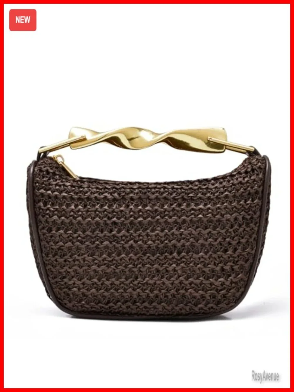Handwoven Straw Mini Clutch Crossbody Bag Evening Shoulder Purse